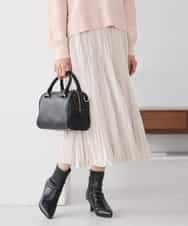 K3HBD17059 a.v.v Elmi(アー・ヴェ・ヴェ) 【低身長サイズ】フェイクスエードランダムプリーツスカート【洗える】 ライトピンク