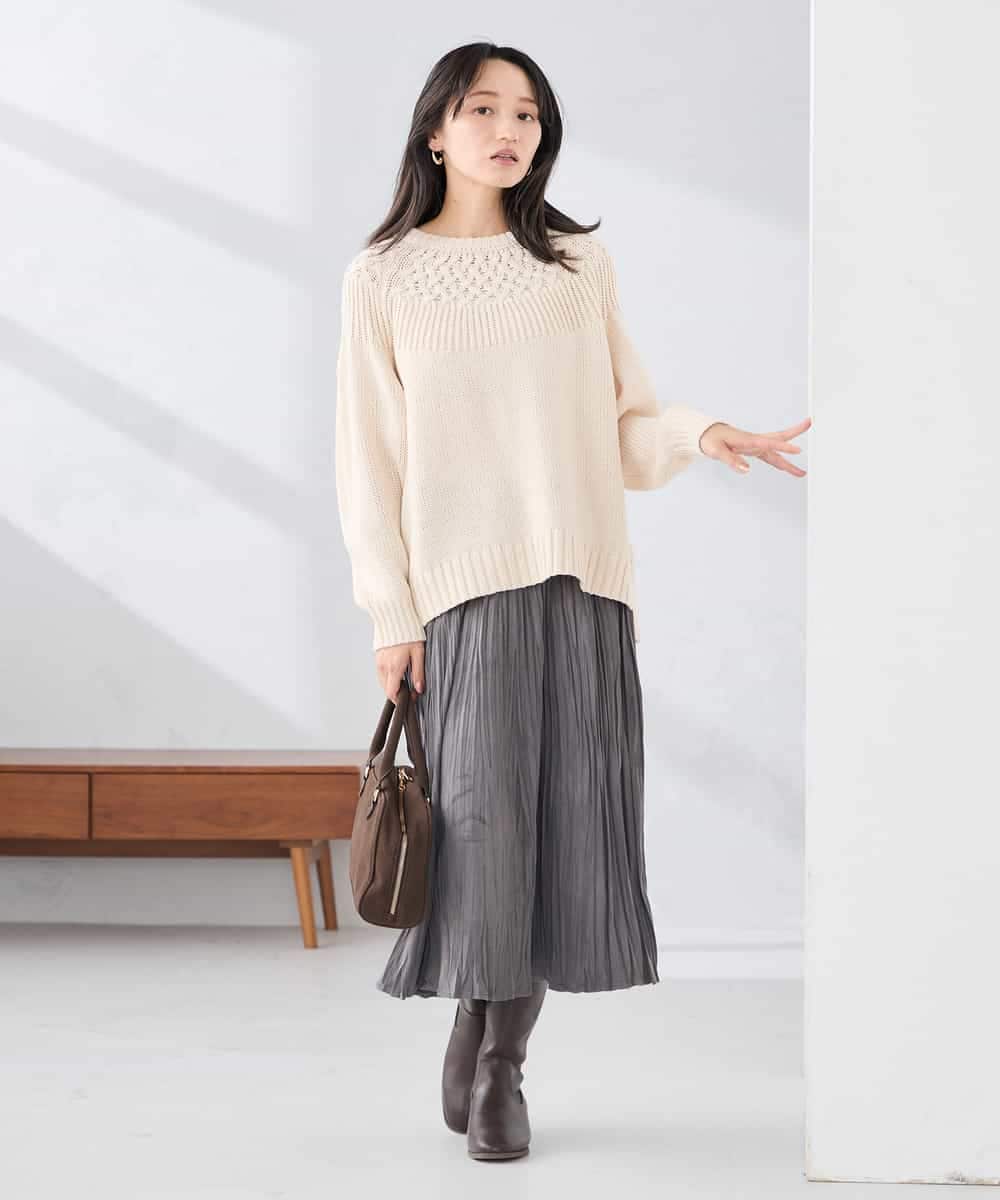 K3HBD17059 a.v.v Elmi(アー・ヴェ・ヴェ) 【低身長サイズ】フェイクスエードランダムプリーツスカート【洗える】 ライトピンク