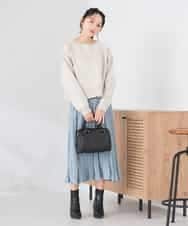 K3HBD17059 a.v.v Elmi(アー・ヴェ・ヴェ) 【低身長サイズ】フェイクスエードランダムプリーツスカート【洗える】 ライトピンク