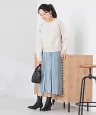 K3HBD17059 a.v.v Elmi(アー・ヴェ・ヴェ) 【低身長サイズ】フェイクスエードランダムプリーツスカート【洗える】 ライトピンク