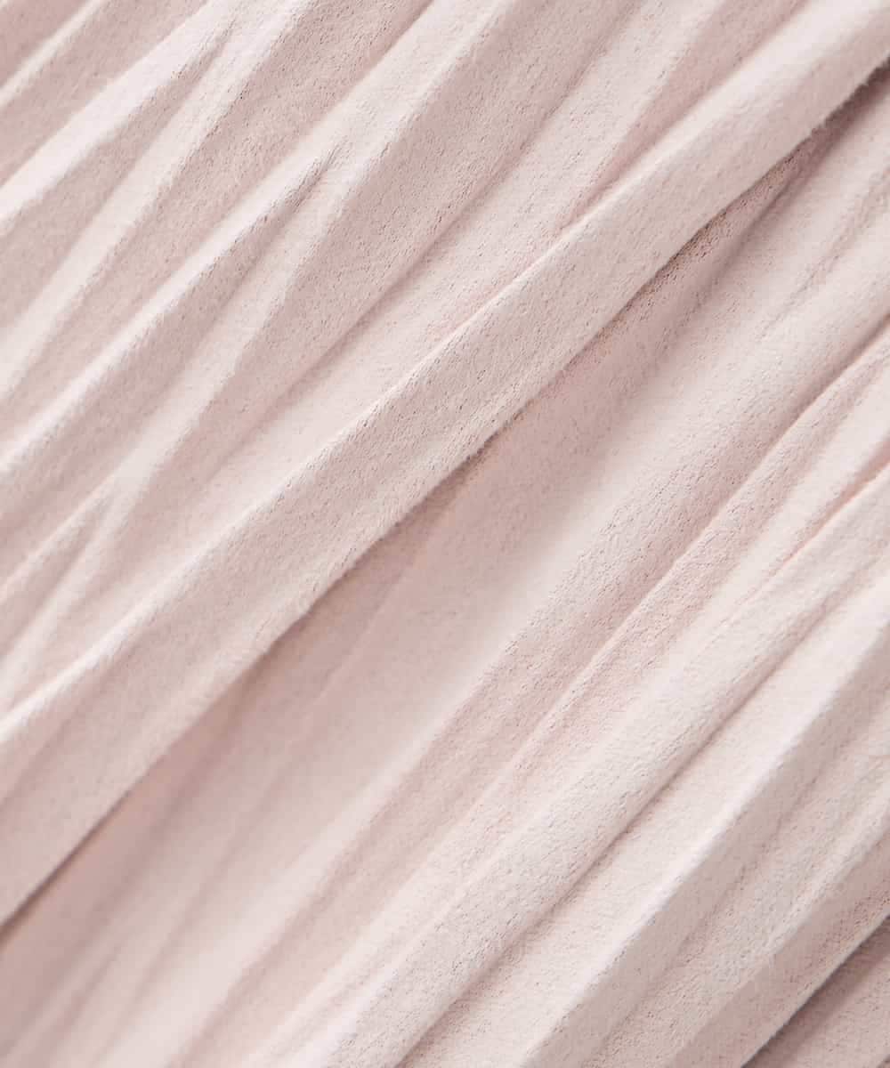 K3HBD17059 a.v.v Elmi(アー・ヴェ・ヴェ) 【低身長サイズ】フェイクスエードランダムプリーツスカート【洗える】 ライトピンク