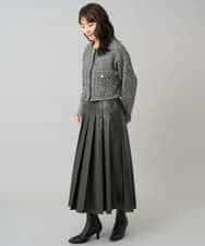 K3HBD18069 a.v.v Elmi(アー・ヴェ・ヴェ) 【低身長サイズ】レザープリーツスカート【洗える】 ダークグレー