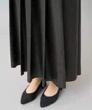 K3HBD18069 a.v.v Elmi(アー・ヴェ・ヴェ) 【低身長サイズ】レザープリーツスカート【洗える】 ダークグレー