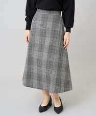 K3HBD19059 a.v.v Elmi(アー・ヴェ・ヴェ) 【低身長サイズ】チェック柄フレアスカート ブラック系