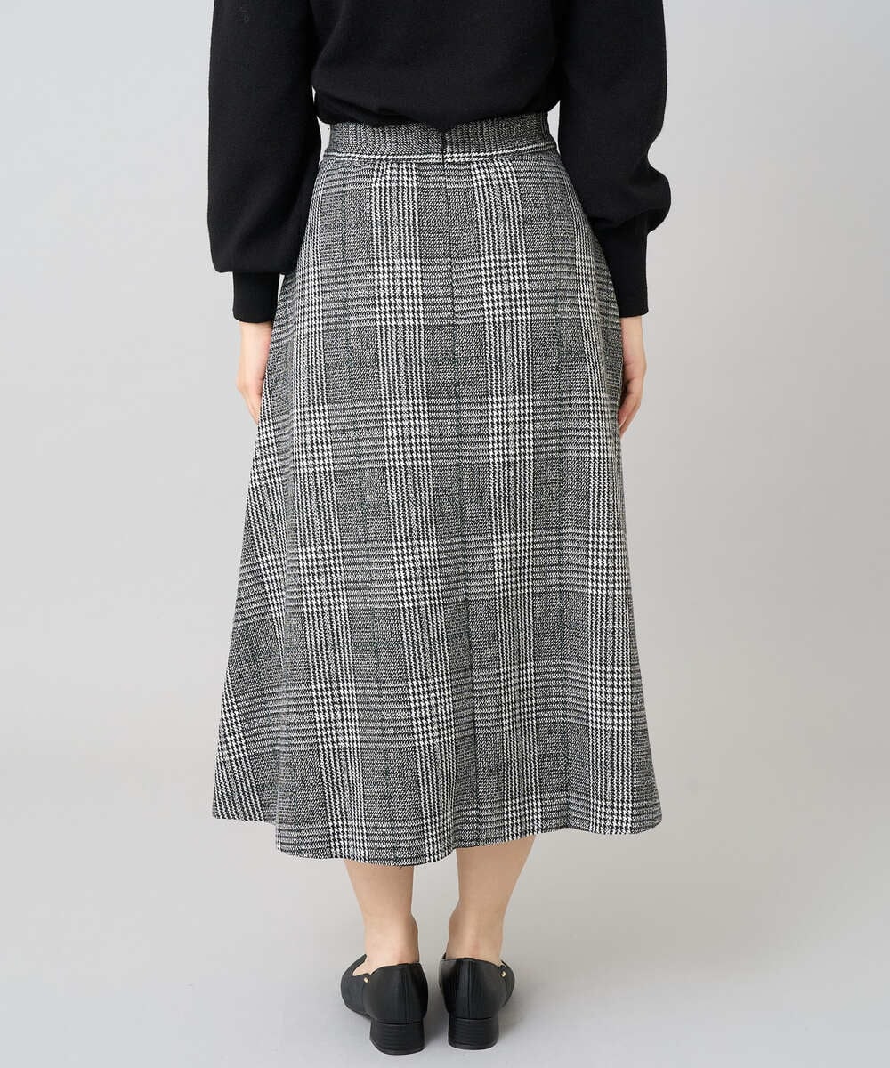 K3HBD19059 a.v.v Elmi(アー・ヴェ・ヴェ) 【低身長サイズ】チェック柄フレアスカート ブラック系