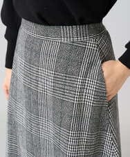 K3HBD19059 a.v.v Elmi(アー・ヴェ・ヴェ) 【低身長サイズ】チェック柄フレアスカート ブラック系