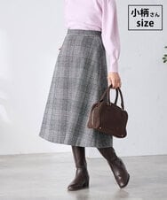 K3HBD19059 a.v.v Elmi(アー・ヴェ・ヴェ) 【低身長サイズ】チェック柄フレアスカート ブラック系