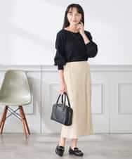 K3HDD07054 a.v.v Elmi(アー・ヴェ・ヴェ) 【低身長サイズ】フラワープリントマーメイドスカート ベージュ