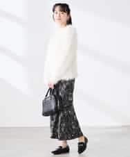 K3HDD07054 a.v.v Elmi(アー・ヴェ・ヴェ) 【低身長サイズ】フラワープリントマーメイドスカート ベージュ