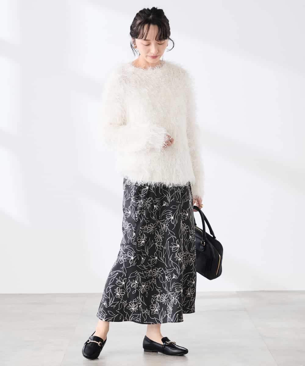 K3HDD07054 a.v.v Elmi(アー・ヴェ・ヴェ) 【低身長サイズ】フラワープリントマーメイドスカート ベージュ