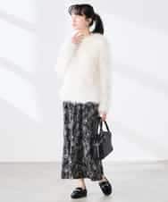 K3HDD07054 a.v.v Elmi(アー・ヴェ・ヴェ) 【低身長サイズ】フラワープリントマーメイドスカート ベージュ