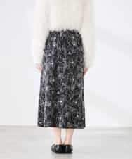 K3HDD07054 a.v.v Elmi(アー・ヴェ・ヴェ) 【低身長サイズ】フラワープリントマーメイドスカート ベージュ