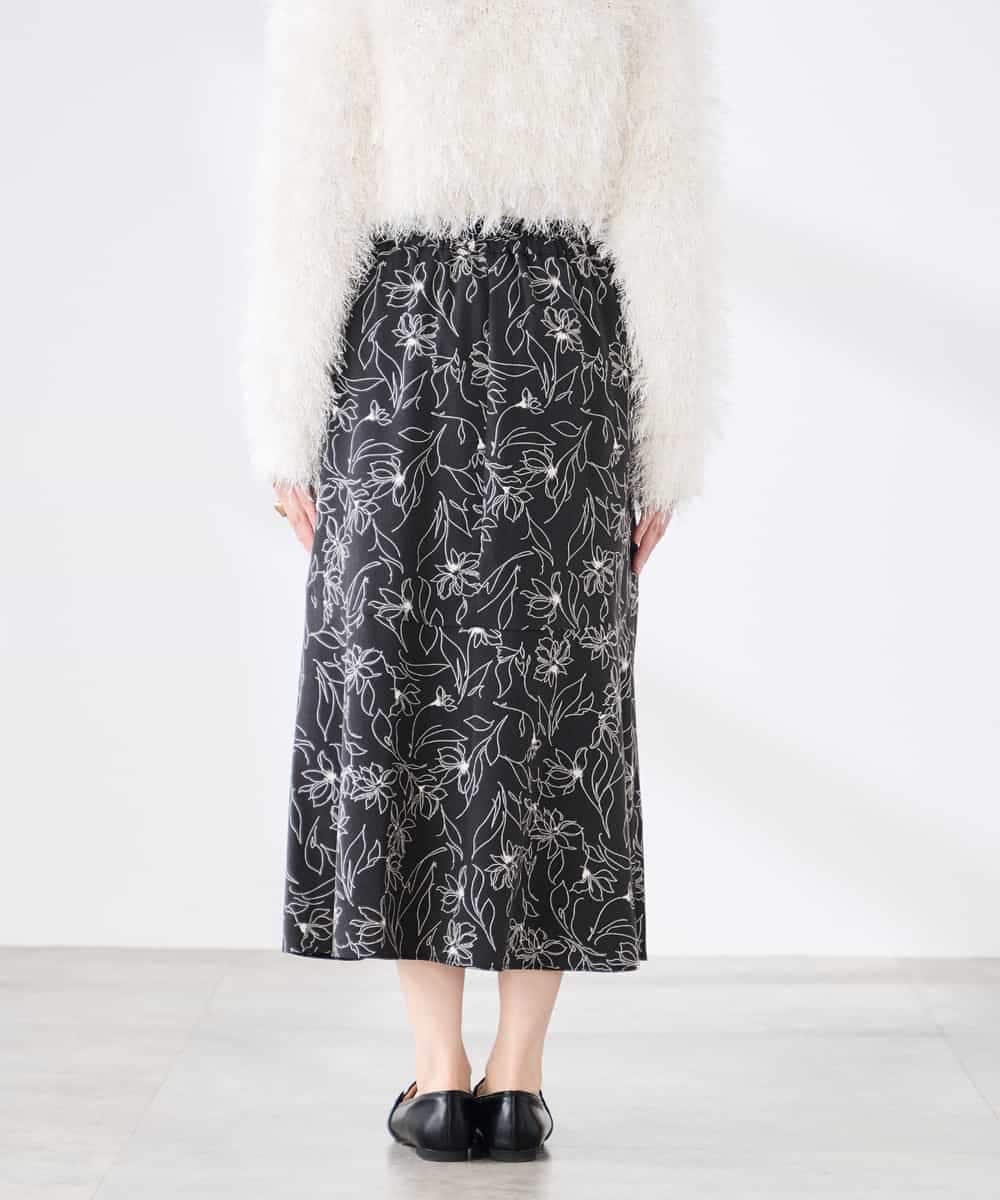 K3HDD07054 a.v.v Elmi(アー・ヴェ・ヴェ) 【低身長サイズ】フラワープリントマーメイドスカート ベージュ