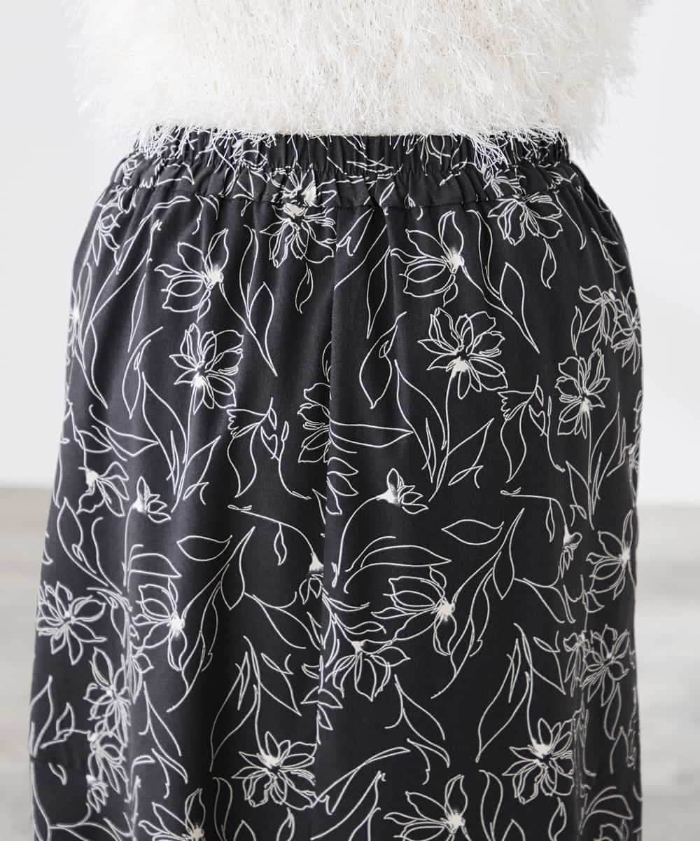 K3HDD07054 a.v.v Elmi(アー・ヴェ・ヴェ) 【低身長サイズ】フラワープリントマーメイドスカート ベージュ