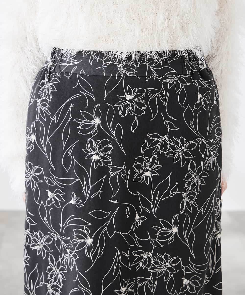 K3HDD07054 a.v.v Elmi(アー・ヴェ・ヴェ) 【低身長サイズ】フラワープリントマーメイドスカート ベージュ