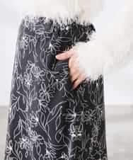 K3HDD07054 a.v.v Elmi(アー・ヴェ・ヴェ) 【低身長サイズ】フラワープリントマーメイドスカート ベージュ