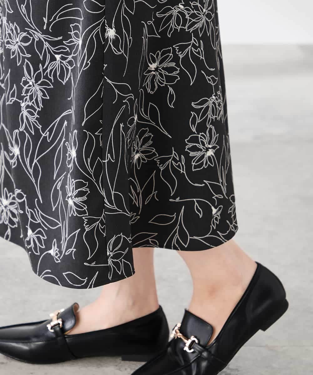 K3HDD07054 a.v.v Elmi(アー・ヴェ・ヴェ) 【低身長サイズ】フラワープリントマーメイドスカート ベージュ