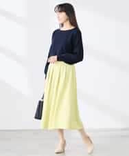 K3HDD09049 a.v.v Elmi(アー・ヴェ・ヴェ) 【低身長サイズ】落ち感フレアスカート ライトイエロー