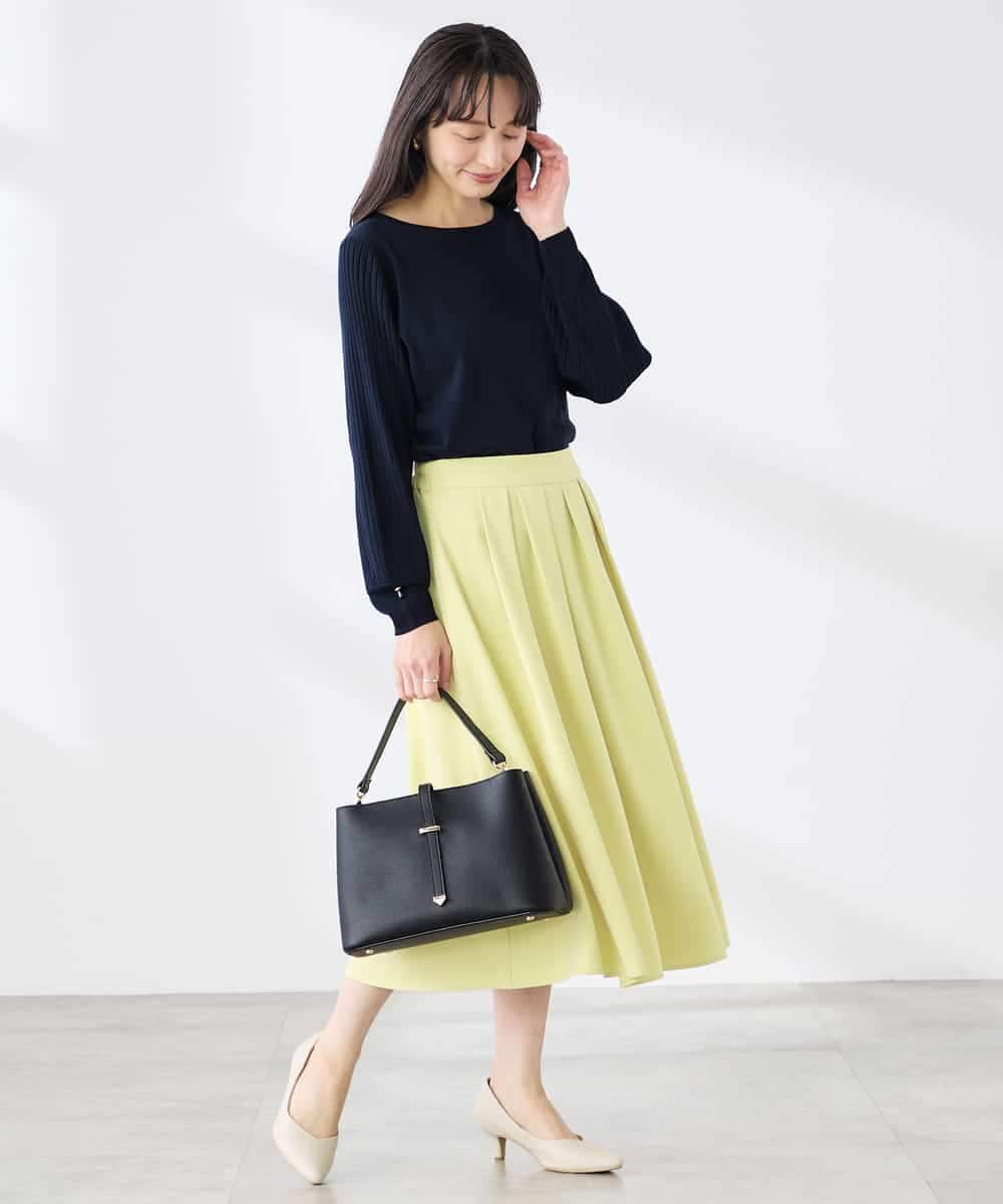 K3HDD09049 a.v.v Elmi(アー・ヴェ・ヴェ) 【低身長サイズ】落ち感フレアスカート ライトイエロー