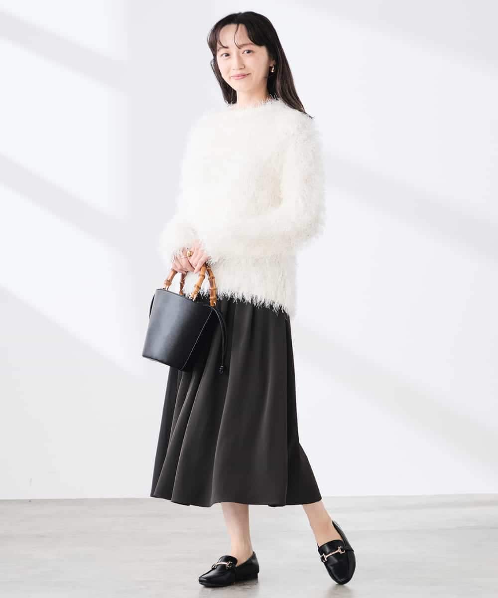 K3HDD09049 a.v.v Elmi(アー・ヴェ・ヴェ) 【低身長サイズ】落ち感フレアスカート ライトイエロー