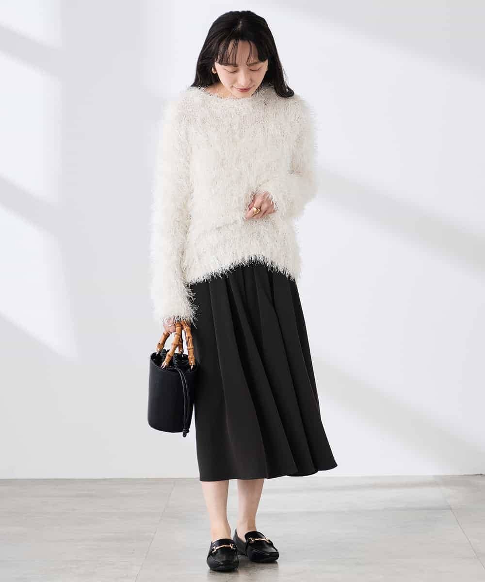 K3HDD09049 a.v.v Elmi(アー・ヴェ・ヴェ) 【低身長サイズ】落ち感フレアスカート ライトイエロー