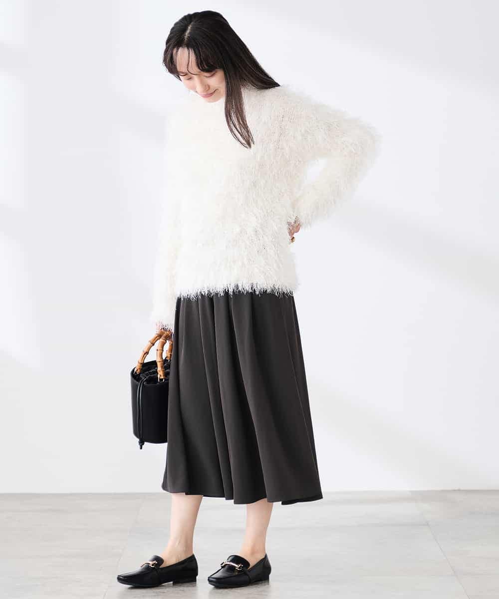 K3HDD09049 a.v.v Elmi(アー・ヴェ・ヴェ) 【低身長サイズ】落ち感フレアスカート ライトイエロー