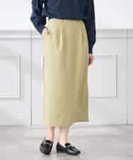 K3HDD10054 a.v.v Elmi(アー・ヴェ・ヴェ) 【低身長サイズ】【洗える】ストレッチナロースカート くすみライトイエロー