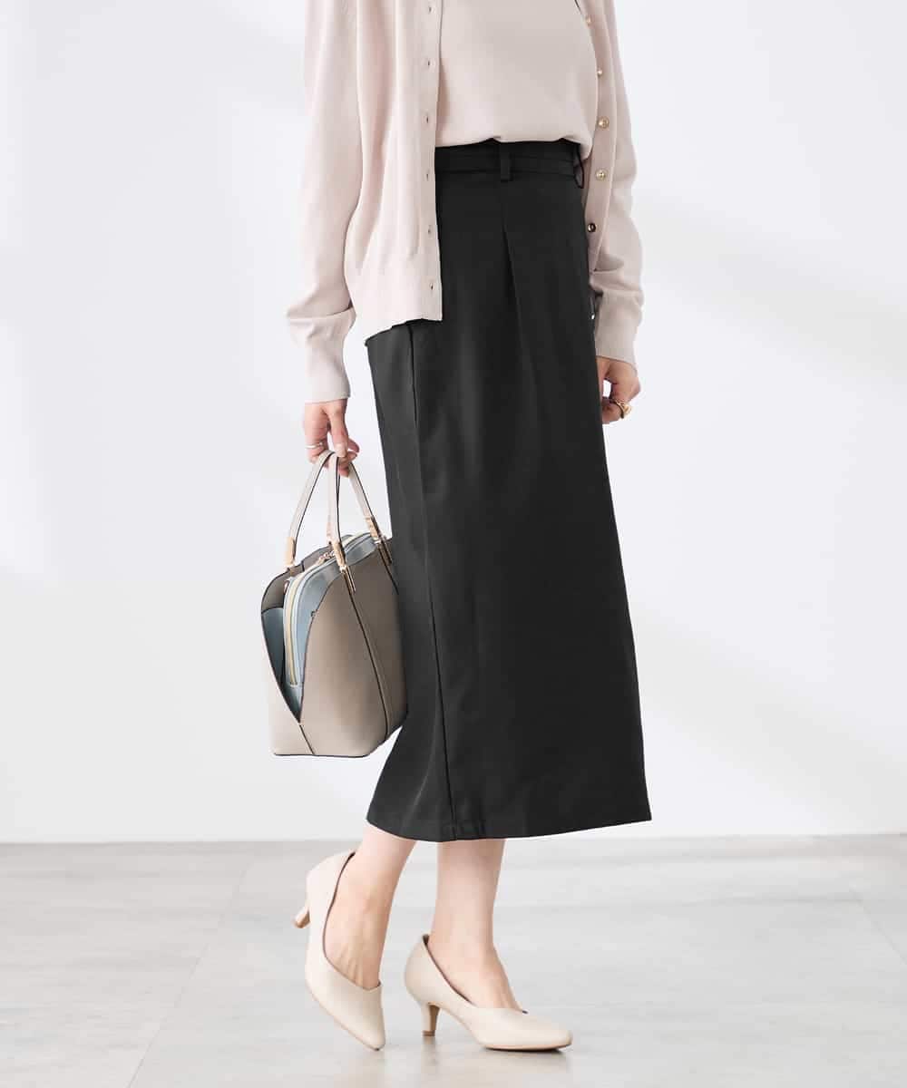 K3HDD10054 a.v.v Elmi(アー・ヴェ・ヴェ) 【低身長サイズ】【洗える】ストレッチナロースカート くすみライトイエロー