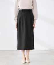 K3HDD10054 a.v.v Elmi(アー・ヴェ・ヴェ) 【低身長サイズ】【洗える】ストレッチナロースカート くすみライトイエロー