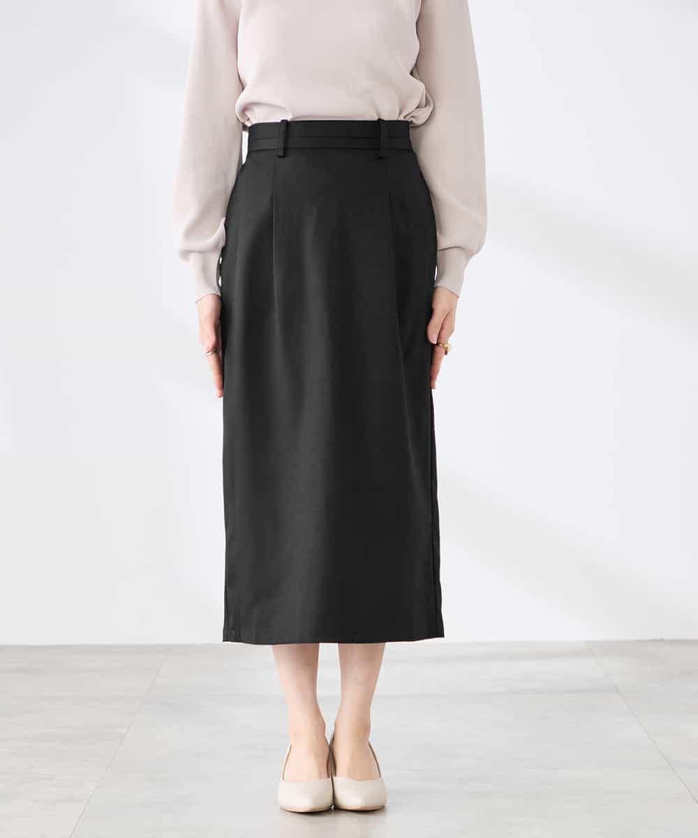 K3HDD10054 a.v.v Elmi(アー・ヴェ・ヴェ) 【低身長サイズ】【洗える】ストレッチナロースカート くすみライトイエロー