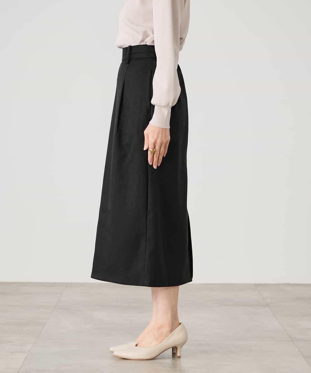 K3HDD10054 a.v.v Elmi(アー・ヴェ・ヴェ) 【低身長サイズ】【洗える】ストレッチナロースカート くすみライトイエロー