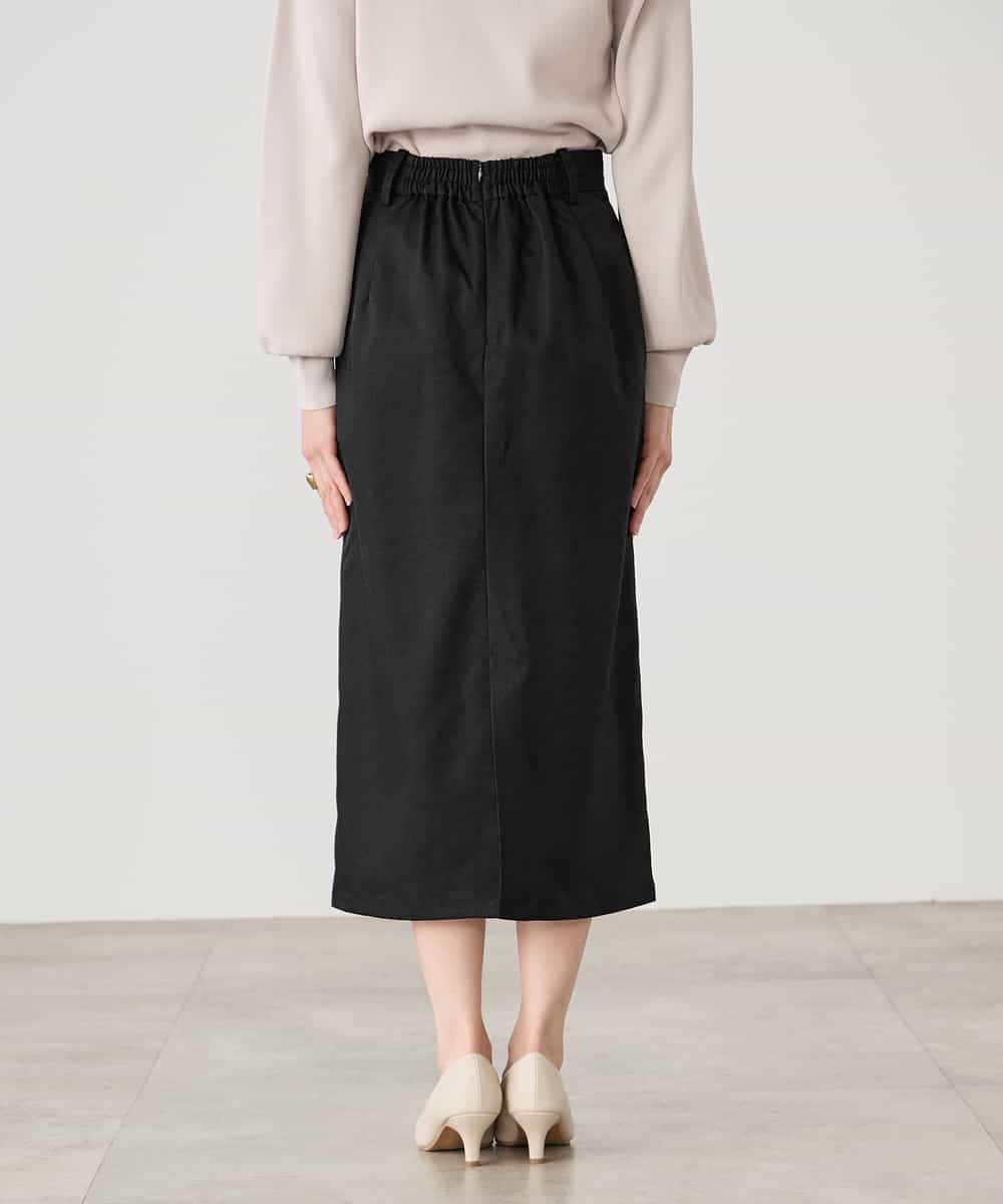 K3HDD10054 a.v.v Elmi(アー・ヴェ・ヴェ) 【低身長サイズ】【洗える】ストレッチナロースカート くすみライトイエロー