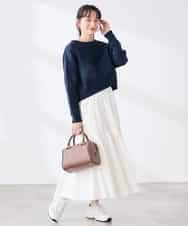 K3HDD12059 a.v.v Elmi(アー・ヴェ・ヴェ) 【低身長サイズ】ナイロン切替スカート ホワイト