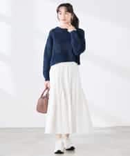 K3HDD12059 a.v.v Elmi(アー・ヴェ・ヴェ) 【低身長サイズ】ナイロン切替スカート ホワイト