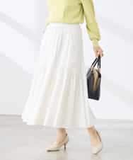 K3HDD12059 a.v.v Elmi(アー・ヴェ・ヴェ) 【低身長サイズ】ナイロン切替スカート ホワイト