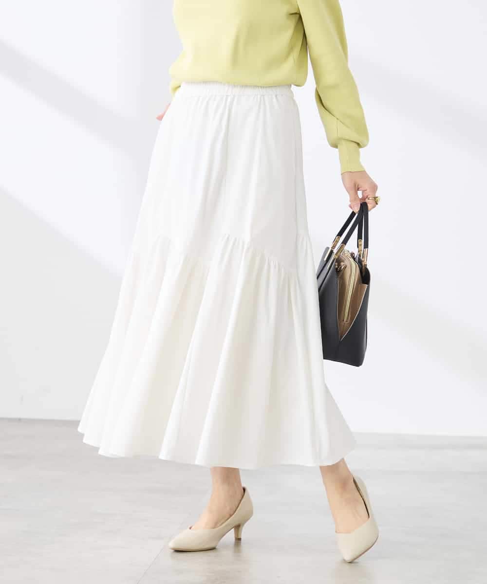 K3HDD12059 a.v.v Elmi(アー・ヴェ・ヴェ) 【低身長サイズ】ナイロン切替スカート ホワイト