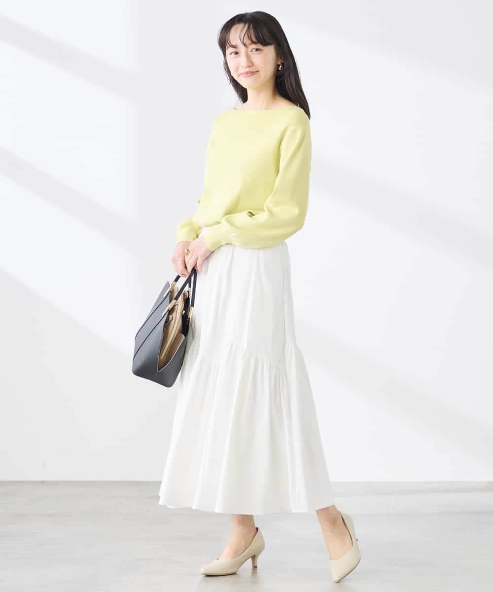 K3HDD12059 a.v.v Elmi(アー・ヴェ・ヴェ) 【低身長サイズ】ナイロン切替スカート ホワイト