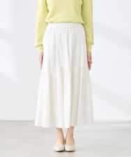 K3HDD12059 a.v.v Elmi(アー・ヴェ・ヴェ) 【低身長サイズ】ナイロン切替スカート ホワイト