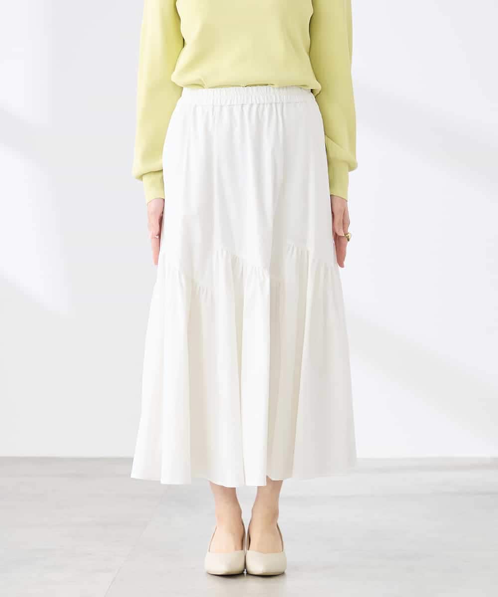 K3HDD12059 a.v.v Elmi(アー・ヴェ・ヴェ) 【低身長サイズ】ナイロン切替スカート ホワイト