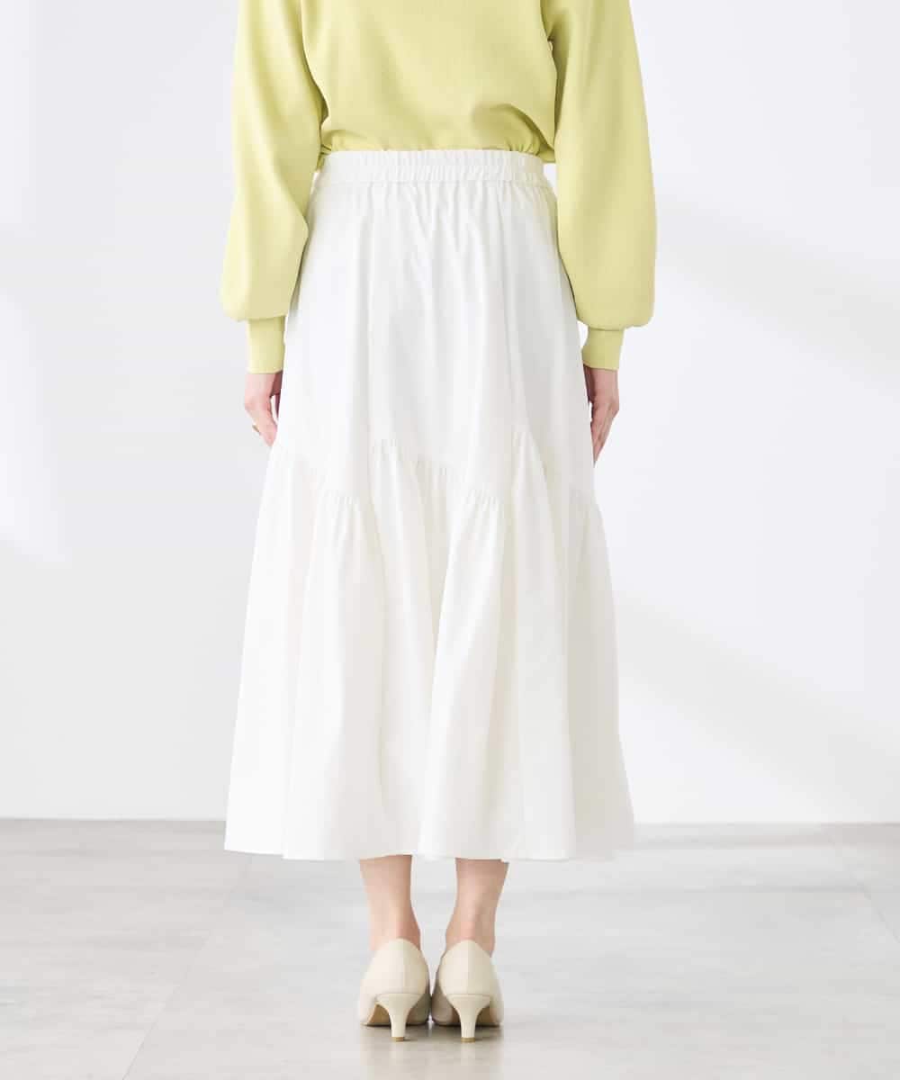 K3HDD12059 a.v.v Elmi(アー・ヴェ・ヴェ) 【低身長サイズ】ナイロン切替スカート ホワイト
