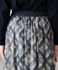 K3HDD23064 a.v.v Elmi(アー・ヴェ・ヴェ) 【低身長サイズ】チェック柄チュールスカート ベージュ