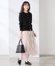 K3HDD23064 a.v.v Elmi(アー・ヴェ・ヴェ) 【低身長サイズ】チェック柄チュールスカート ベージュ