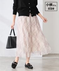 K3HDD23064 a.v.v Elmi(アー・ヴェ・ヴェ) 【低身長サイズ】チェック柄チュールスカート ピンク