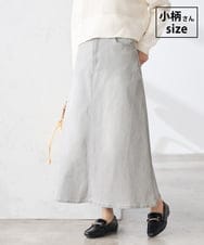 K3HFD02059 a.v.v Elmi(アー・ヴェ・ヴェ) 【低身長サイズ】Aラインデニムスカート ライトグレー