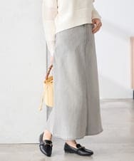 K3HFD02059 a.v.v Elmi(アー・ヴェ・ヴェ) 【低身長サイズ】Aラインデニムスカート ライトグレー