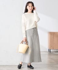 K3HFD02059 a.v.v Elmi(アー・ヴェ・ヴェ) 【低身長サイズ】Aラインデニムスカート ライトグレー