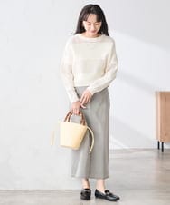 K3HFD02059 a.v.v Elmi(アー・ヴェ・ヴェ) 【低身長サイズ】Aラインデニムスカート ライトグレー