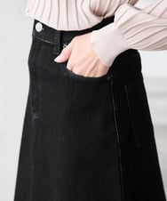 K3HFD02059 a.v.v Elmi(アー・ヴェ・ヴェ) 【低身長サイズ】Aラインデニムスカート ライトグレー