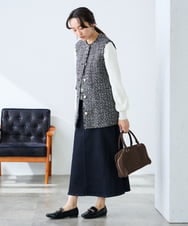 K3HFD02059 a.v.v Elmi(アー・ヴェ・ヴェ) 【低身長サイズ】Aラインデニムスカート ライトグレー