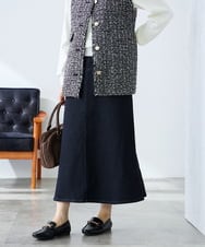 K3HFD02059 a.v.v Elmi(アー・ヴェ・ヴェ) 【低身長サイズ】Aラインデニムスカート ライトグレー